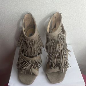 Steve Madden Fringly Fringe Suede Leather Heels